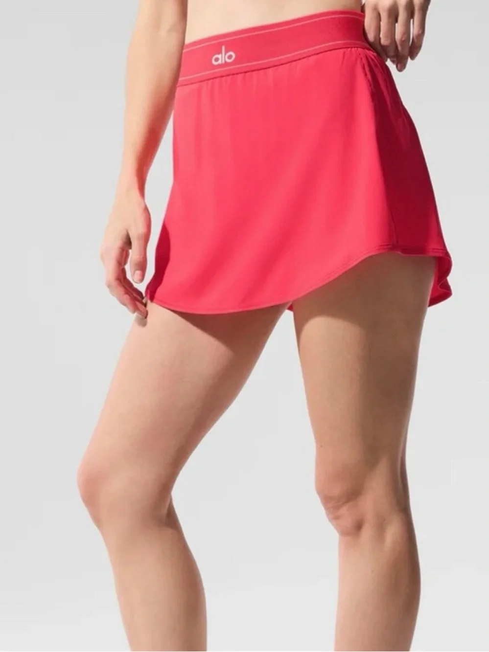 Alo Match Point Tennis Skirt - Candy Red